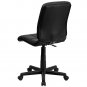 Mid-Back Black Quilted Vinyl Swivel Task Chair Contoured Seat and Back NEW