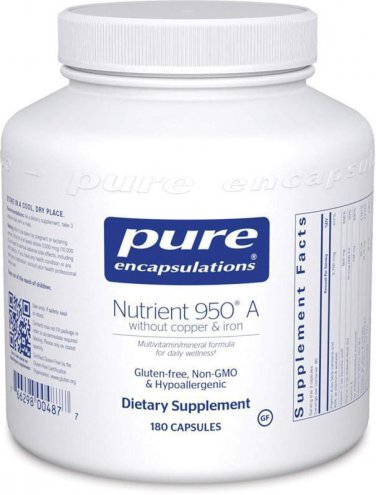 Pure Encapsulations - Nutrient 950 A Without Copper  Iron - Hypoallergenic Mult