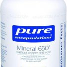 Pure Encapsulations - Mineral 650 without Copper  Iron - Hypoallergenic Combina