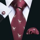 New Arrival Men's Ties Dinosaur Pattern Red Mens Wedding Neckties 8.5cm Necktie