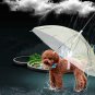 Portable Transparent Pet Dog Cat Umbrella with Built-in Leash Puppy Dry in Rain