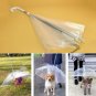 Portable Transparent Pet Dog Cat Umbrella with Built-in Leash Puppy Dry in Rain