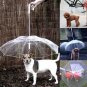 Portable Transparent Pet Dog Cat Umbrella with Built-in Leash Puppy Dry in Rain