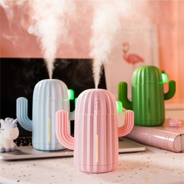 340ML Air Humidifier Cactus Wireless Rechargeable Timing Aromatherapy Diffuser