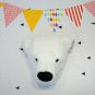Simulation 3D Animal Polar Bear Head Stuffed Plush Toys Kids Room Wall