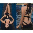 Women Swimwear One Piece Push Up Sexy Bandage Trikini Solid Color Bathing Suit
