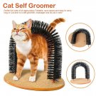 New Arch Cat Self Groomer With Round Fleece Base dog Toy Brush scratcher For