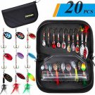 Fishing Lures, Fishing Spoon,Trout Lures, Bass & Spinning Lures with Carry Bag