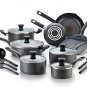 T-fal FBA_A821SI64 Initiatives Nonstick Inside and Out, 18-Piece, Black