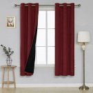 Deconovo Room Darkening Curtains Red Blackout Curtains Linen Look Light Blocking