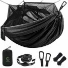 Single & Double Camping Hammock with Mosquito/Bug Net, Portable Parachute Nylon