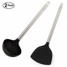 Nylon Cooking Utensils, Spatula, and Soup Spoon With Handle Hole Stainless Steel