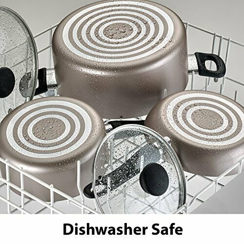 WearEver, Champagne Nonstick Cookware, Pots and Pans Set, 15 Pieces