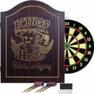 King's Head Dark Wood Dartboard Cabinet Set