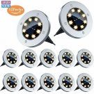 Solar Ground Lights - 8 LED Solar Garden Lights Outdoor Waterproof Sidewalk Disk