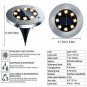 Solar Ground Lights - 8 LED Solar Garden Lights Outdoor Waterproof Sidewalk Disk