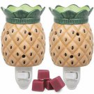 Deco Plug-in Fragrance Wax Melt Warmer, Set of 2 Includes 4 Wax Cubes (5x3) - Pi