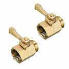Hourleey Brass Garden Hose Shut Off Valve, 2 Pack with 2 Hose Washers Heavy Duty