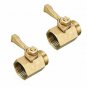 Hourleey Brass Garden Hose Shut Off Valve, 2 Pack with 2 Hose Washers Heavy Duty
