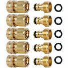 ShowNew Garden Hose Quick Connectors, Solid Brass 3/4 inch GHT Thread Easy Conne