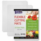 Flexible Plastic Cutting Board Mats set, Clear Kitchen Cutting Board Set of 2 Cl