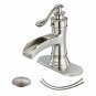 BWE Waterfall Bathroom Sink Faucets Single Handle One Hole Lever Faucet Brushed