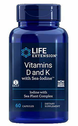 Life Extension Vitamins D and K with Sea-Iodine 60 Capsules (2pack)