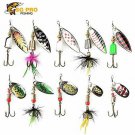 Fishing Lures Spinner Baits 10pcs with Fishing Tackle Box, Steelhead Lures, Bass
