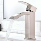 Friho Single Handle Waterfall Bathroom Vanity Sink Faucet with Extra Large Recta