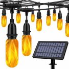 GDEALER Solar String Lights 33FT Flickering Flame Solar Lights Outdoor Waterproo