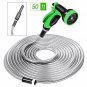 Heavy Duty 304 Stainless Steel Garden Hose 50ft Outdoor Metal Water Hoses Nozzle