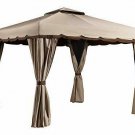 Sojag 10' x 12' Roma Hardtop Gazebo Outdoor Sun Shelter, Beige