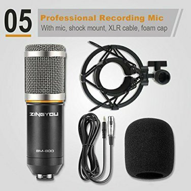 BM-800 Condenser Microphone Cardioid Studio Recording with Shock Mount XLR Cable