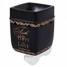 Elanze Designs Faith Hope Love Ceramic Stoneware Plug-in Outlet Wax and Oil Warm