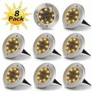 Solar Ground Lights, Disk Lights Waterproof in-Upgraded Outdoor Garden Waterproo
