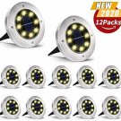 SEFON Solar Ground Lights, 8 LED Solar Garden Lights, Outdoor Solar Disk Lights,