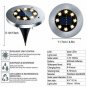 Solar Ground Lights - 8 LED Solar Garden Lights Outdoor,Disk Lights Waterproof I
