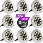 Biling Solar Disk Lights Outdoor, 8 LED Bulbs Solar Ground Lights Outdoor Waterp