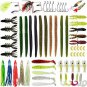 Gimland Soft Fishing Lures Kit for Bass, Baits Tackle Including Trout, Salmon, S