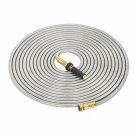 50 FT 304 Stainless Steel Metal Garden Hose with Solid Brass Nozzle (50 FT)