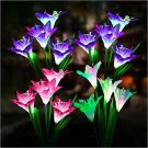 Outdoor Solar Lights, KOOPER 4 Pack Solar Garden Lights with 16 Bigger Lily Flow