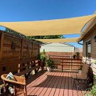 HENG FENG 12'x16' Sand Rectangle Sun Shade Sail UV Block for Patio Deck Yard and