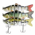 Bass Fishing Lures – Pack of 3 Artificial 6-Joint Fishing Baits – Realistic Swim