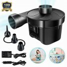 Electric Air Pump Air Mattress Pump Portable Quick-Fill with 3 Nozzles, 110V AC/