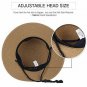 Womens Wide Brim Sun Hat with Wind Lanyard UPF Summer Straw Sun Hats for Women