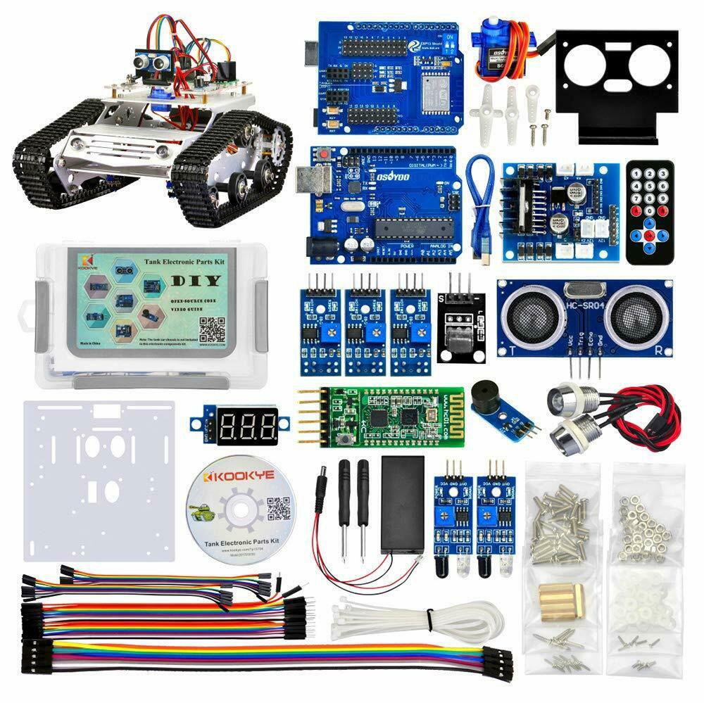 Robot Car Electronics Parts Kit W CD Tutorial For Arduino Tank Platform Chassis 