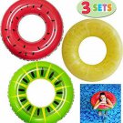 JOYIN Inflatable Pool Floats 32.5" (3 Pack), Fruit Pool Tubes, Pool Toys for Swi