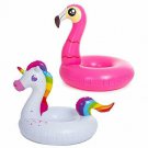JOYIN Inflatable Flamingo and Unicorn Pool Float 2 Pack, Fun Beach Floaties, Swi