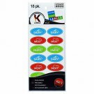 18 Assorted Kosher Labels -6 Blue Dairy, 6 Red Meat, 6 Green Parve Stickers -Ove