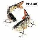 Scotamalone Fishing Lures Bass Trout Lures, Pack of 2, 6 Segment, Tackle 6# High